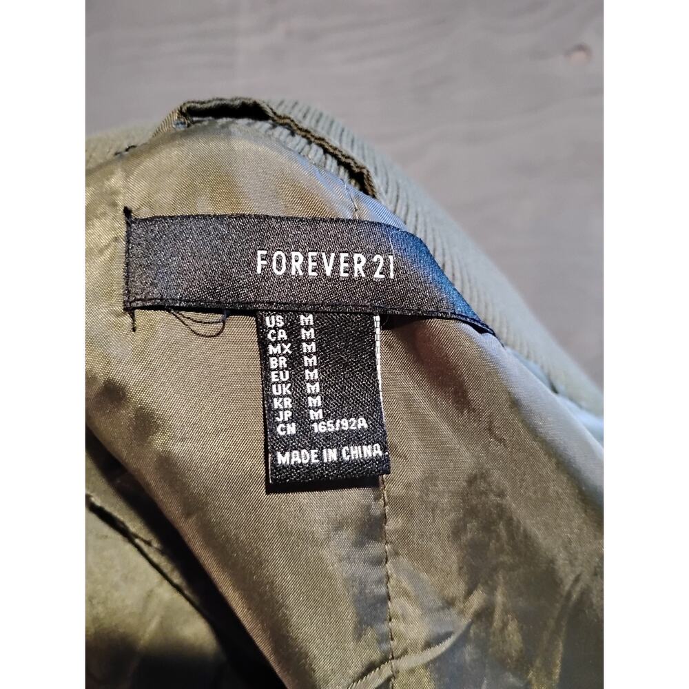 Forever 21 (Medium) Women's Green Bomber Jacket